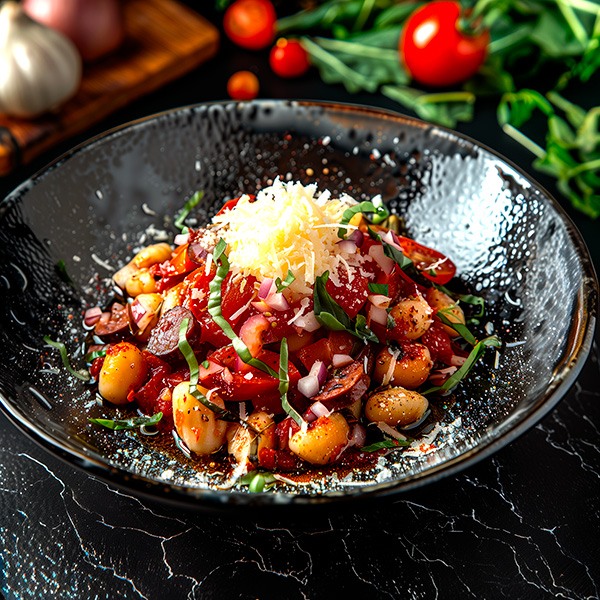 Gnocchi au chorizo et mozzarella