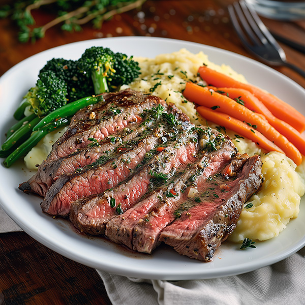 Bavette de bœuf et son beurre cowboy