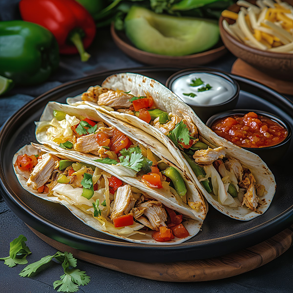 Chicken fajita tortilla
