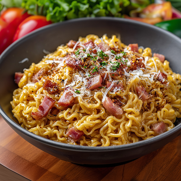 Spicy carbonara ramen