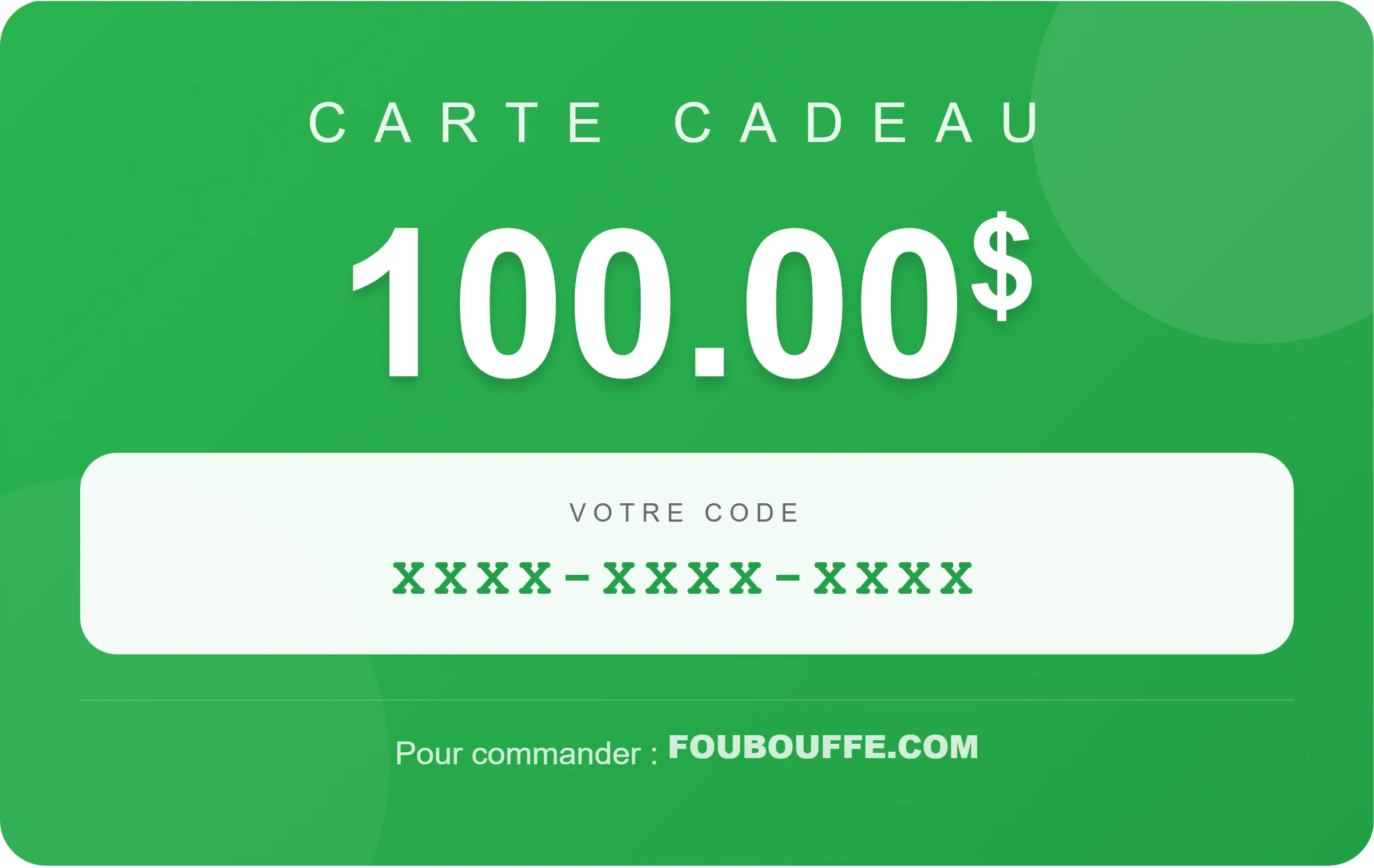 Carte Cadeau 100$
