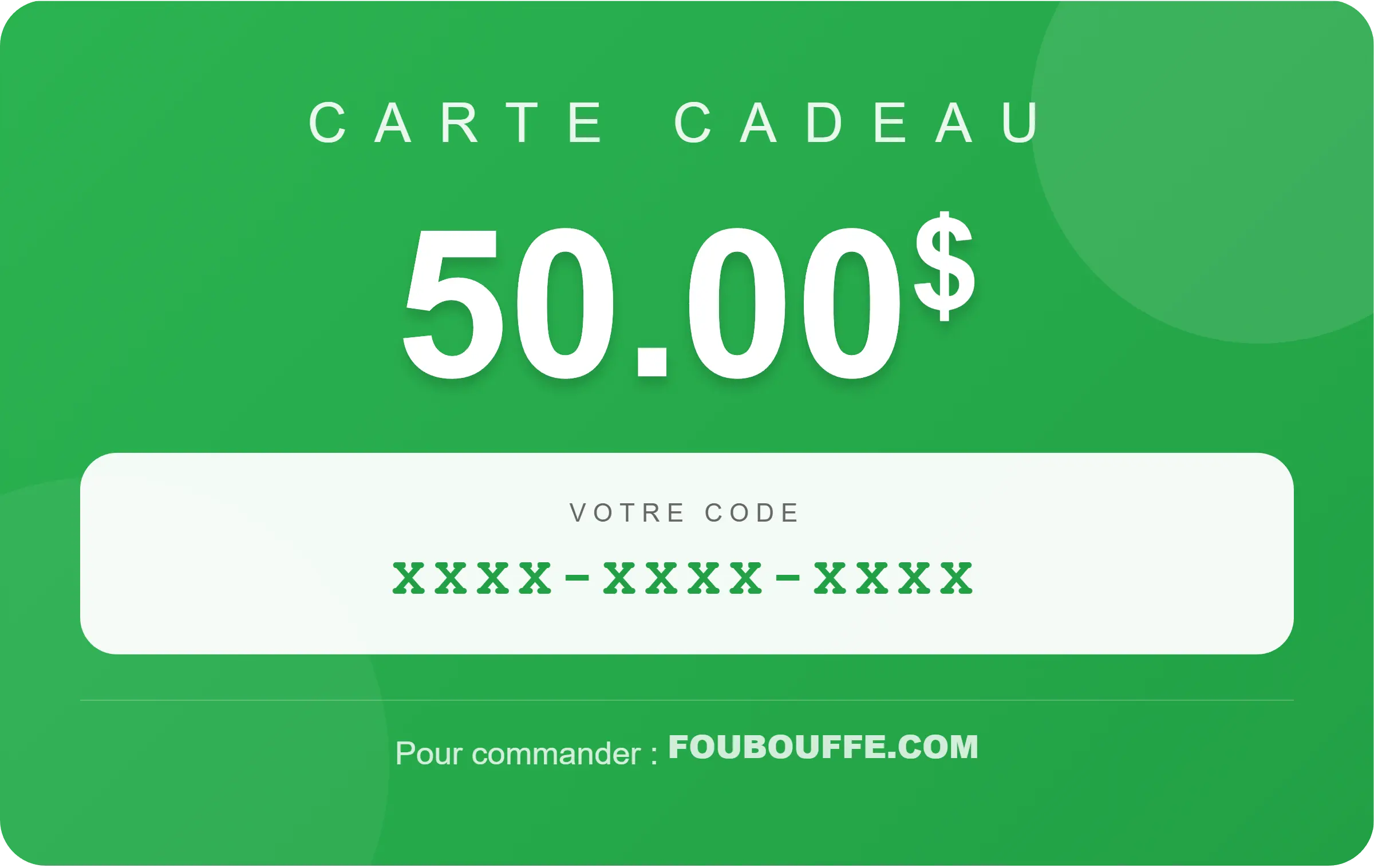 Carte Cadeau 50$